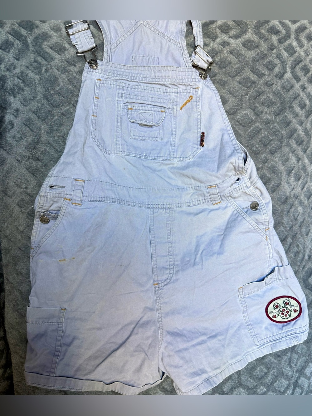 Disney Light Blue Denim Women’s Short Overalls